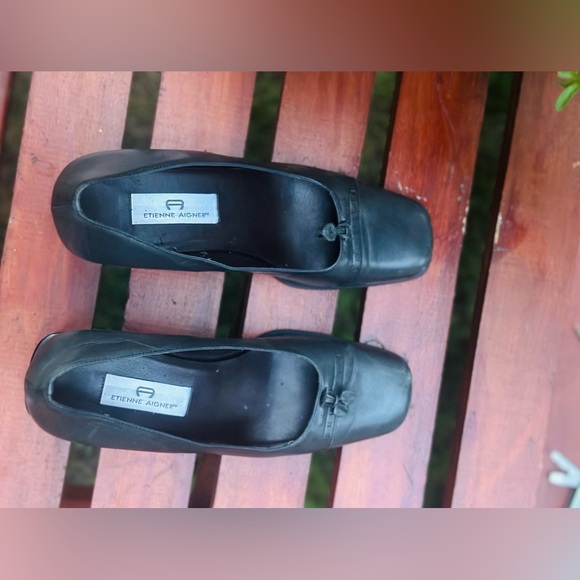 Etienne Aigner Kidman Pumps Genuine Black Leather NWOT US 10M - Picture 14 of 16